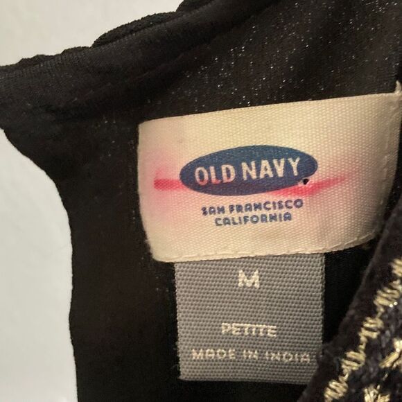 Sleeveless Black Dress with Embellished Collar Medium - Picture 4 of 6